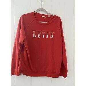 LEVI'S‎ Women's Large Red & White Lettering Crewneck Sweatshirt